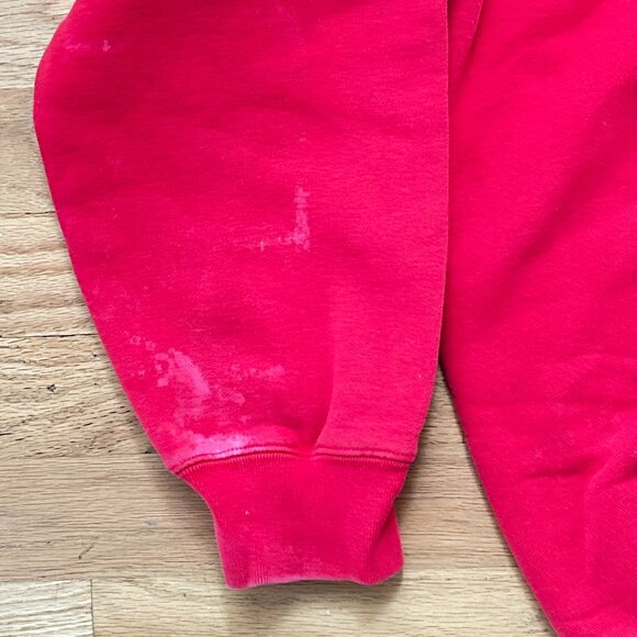 Polo Ralph Lauren Hoodie Sweatshirt Mens Large Red Distressed Faded Damaged - Picture 8 of 14